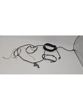 Set of 5 Mixed Style Bracelets with Charms Hematite Dolphin Charm Necklace